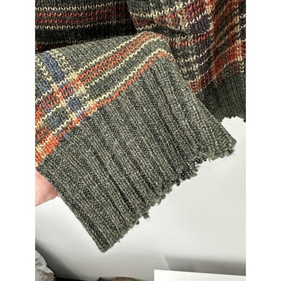 Ralph Lauren Purple Label Wool Tartan Leather Patch Hunting Field Sweater L (F4) - Picture 6 of 13